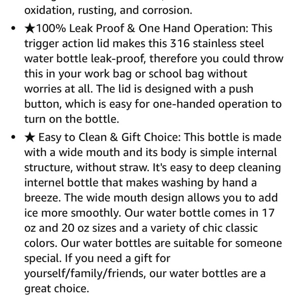 NEW Long Seng Water bottle 17oz, New double walled metal bottle BPA free - Picture 4 of 4